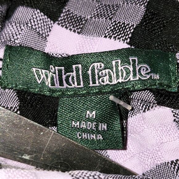 Wild Fable Black and Purple Plaid Long Sleeve Mini Dress Size M, NWT - Picture 7 of 8